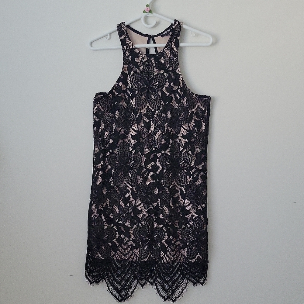 Express Black Lace Sleeveless Dress